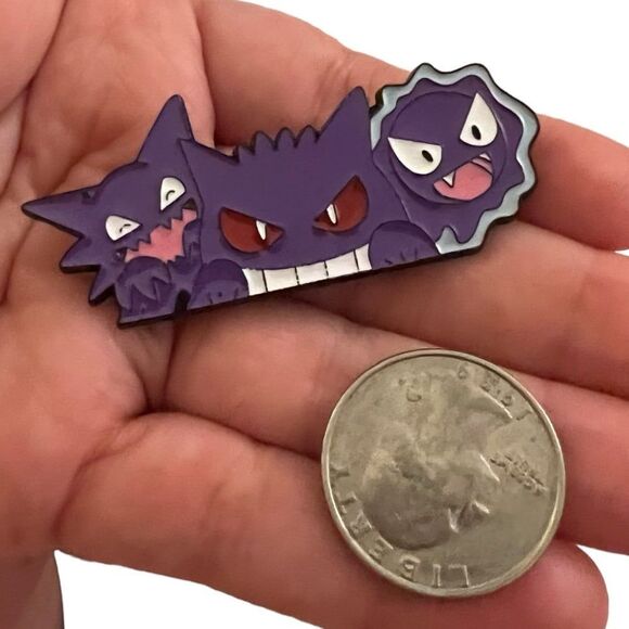 Pokemon Cute Ghosts Type Haunter Gengar Ghastly Enamel Pin - Picture 3 of 6